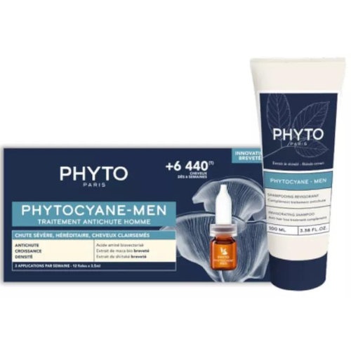 Phytocyane-men cuidado anticaida 12 ampollas de 3,5 ml