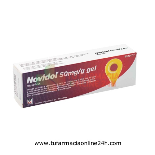 NOVIDOL 50 mg/g GEL , 1 tubo de 60 g