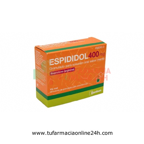 ESPIDIDOL 400 mg GRANULADO PARA SOLUCION ORAL SABOR MENTA , 20 sobres