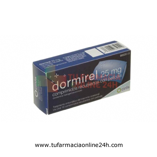 DORMIREL 25 mg COMPRIMIDOS RECUBIERTOS CON PELICULA, 16 comprimidos