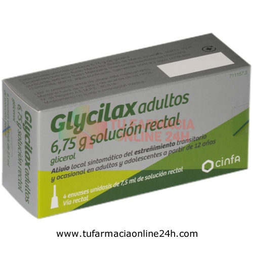 GLYCILAX ADULTOS 6,75 G SOLUCION RECTAL, 4 envases unidosis