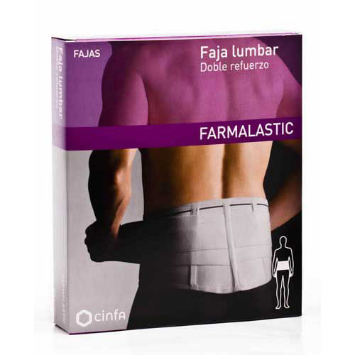 Faja lumbosacra corta - farmalastic (1 unidad talla grande/extra grande color gris)