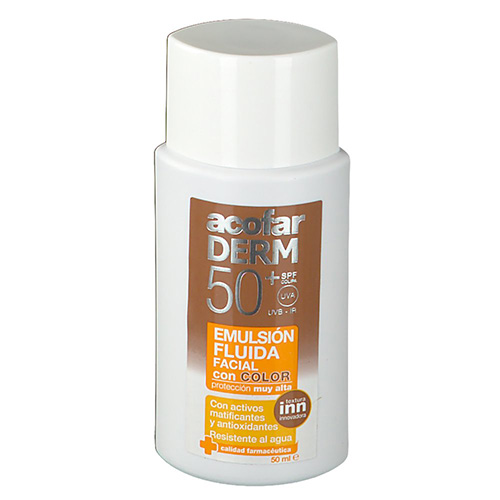 Acofarderm spf 50+ emulsion fluida facial (1 envase 50 ml color)