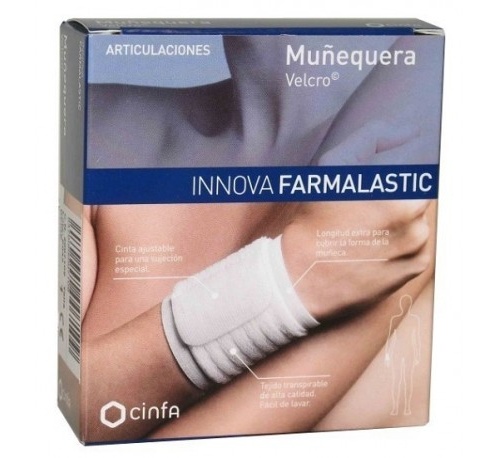 Muñequera - farmalastic innova velcro (1 unidad talla pequeña/mediana color beige)