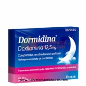 DORMIDINA DOXILAMINA 12,5 mg COMPRIMIDOS RECUBIERTOS CON PELICULA , 14 comprimidos